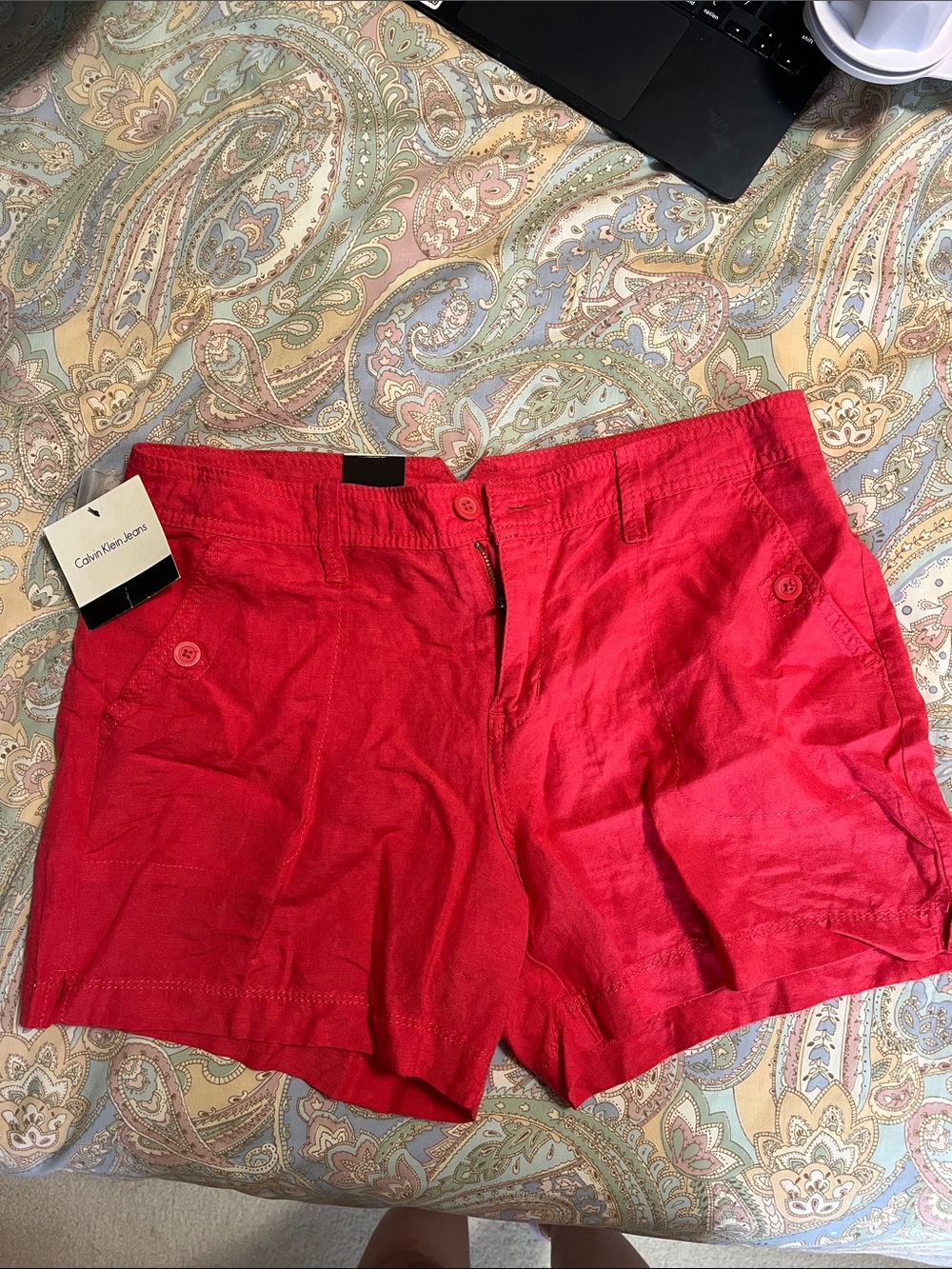 Calvin Klein red shorts